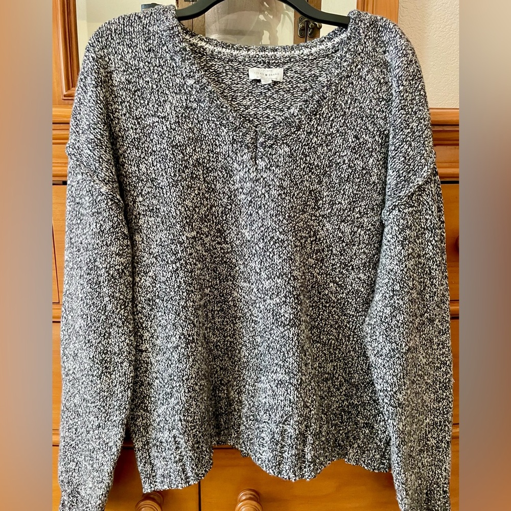 Lucky Brand V-Neck Sweater in Black and Gray